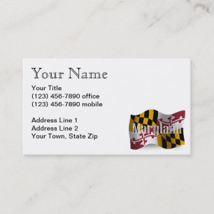 Carte De Visite Drapeau de ondulation du Maryland