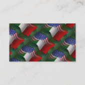 Carte De Visite Drapeau de ondulation Italien-Américain (Dos)