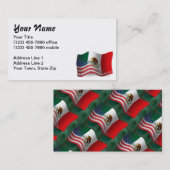 Carte De Visite Drapeau de ondulation mexico-américain (Devant / Derrière)