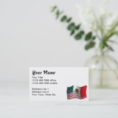 Carte De Visite Drapeau de ondulation mexico-américain (Debout devant)