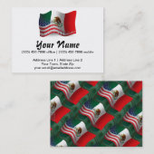 Carte De Visite Drapeau de ondulation mexico-américain (Devant / Derrière)