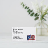 Carte De Visite Drapeau de ondulation Rican-Américain de Puerto (Debout devant)