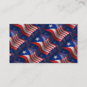 Carte De Visite Drapeau de ondulation Rican-Américain de Puerto (Dos)