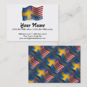 Carte De Visite Drapeau de ondulation Suédois-Américain (Devant / Derrière)