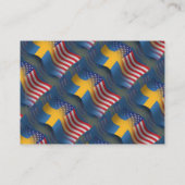 Carte De Visite Drapeau de ondulation Suédois-Américain (Dos)
