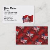 Carte De Visite Drapeau de ondulation Suisse-Américain (Devant / Derrière)