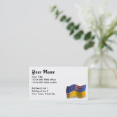 Carte De Visite Drapeau de ondulation Ukrainien-Américain (Debout devant)