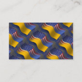 Carte De Visite Drapeau de ondulation Ukrainien-Américain (Dos)