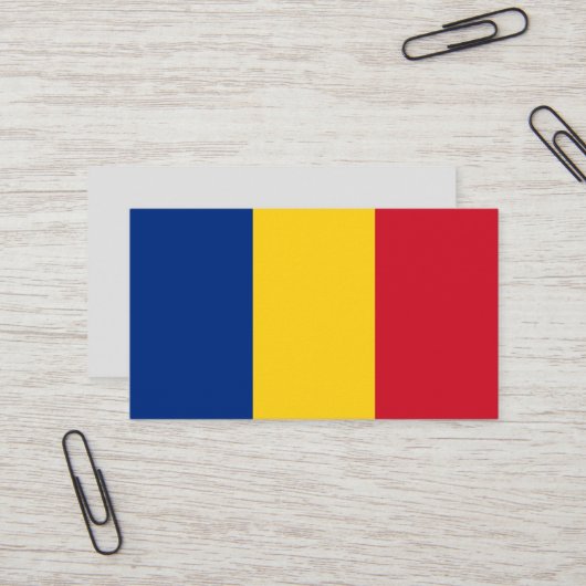 Carte De Visite Drapeau de Roumanie (Devant/Arrière en situation)
