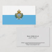 Carte De Visite Drapeau de Saint-Marin (Devant / Derrière)