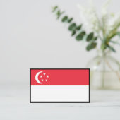 Carte De Visite Drapeau de Singapour, Drapeau de Singapour (Debout devant)