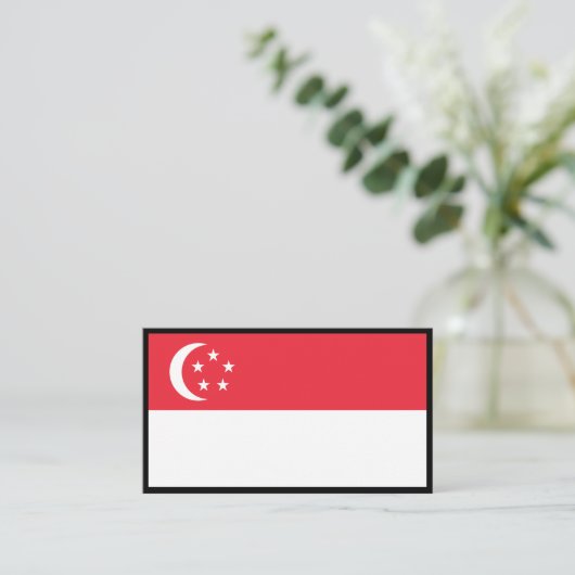 Carte De Visite Drapeau de Singapour, Drapeau de Singapour (Debout devant)