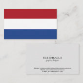 Carte De Visite Drapeau des Pays-Bas (Devant / Derrière)
