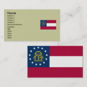 Carte De Visite Drapeau d'état de la Géorgie (Devant / Derrière)