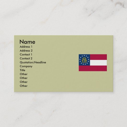 Carte De Visite Drapeau d'état de la Géorgie (Devant)