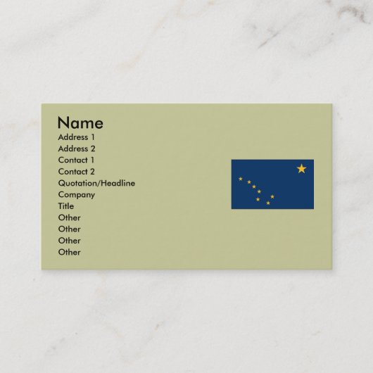 Carte De Visite Drapeau d'état de l'Alaska (Devant)