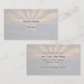 Carte De Visite Drapeau d'état de l'Arizona sur le vieux grain en (Devant / Derrière)