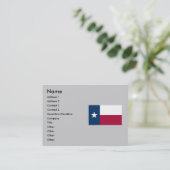 Carte De Visite Drapeau d'état du Texas (Debout devant)