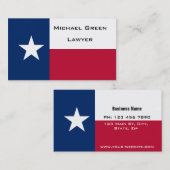 Carte De Visite Drapeau d'état du Texas (Devant / Derrière)