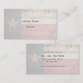 Carte De Visite Drapeau d'état du Texas sur le vieux grain en bois (Devant / Derrière)