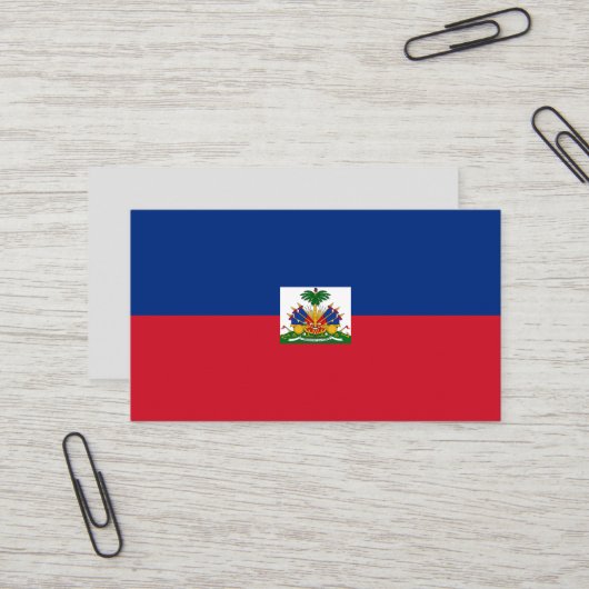 Carte De Visite Drapeau d'Haïti (Devant/Arrière en situation)