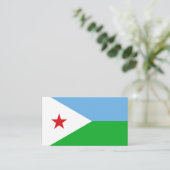 Carte De Visite Drapeau djiboutien, Drapeau djiboutien (Debout devant)