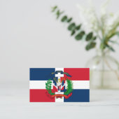 Carte De Visite Drapeau dominicain & Armoiries, République Dominic (Debout devant)