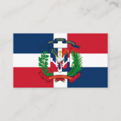 Carte De Visite Drapeau dominicain & Armoiries, République Dominic (Devant)