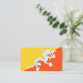 Carte De Visite Drapeau du Bhoutan, Drapeau du Bhoutan (Debout devant)