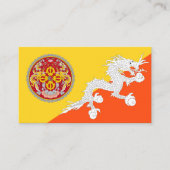 Carte De Visite Drapeau du Bhoutan et emblème national, Drapeau du (Devant)