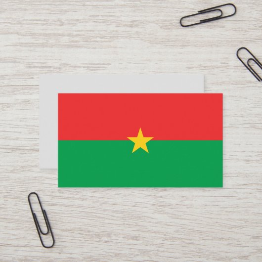 Carte De Visite drapeau du Burkina Faso (Devant/Arrière en situation)