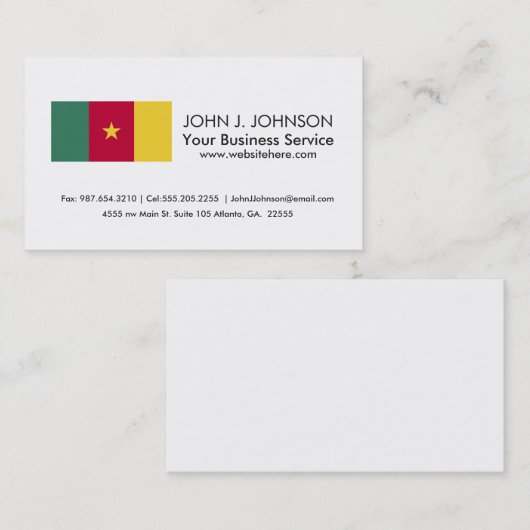 Carte De Visite Drapeau du Cameroun (Devant / Derrière)