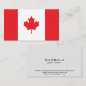 Carte De Visite Drapeau du Canada (Devant / Derrière)