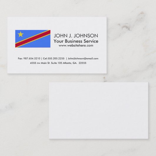 Carte De Visite Drapeau du Congo (Devant / Derrière)