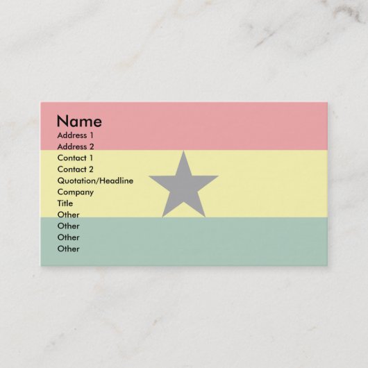Carte De Visite Drapeau du Ghana (Devant)