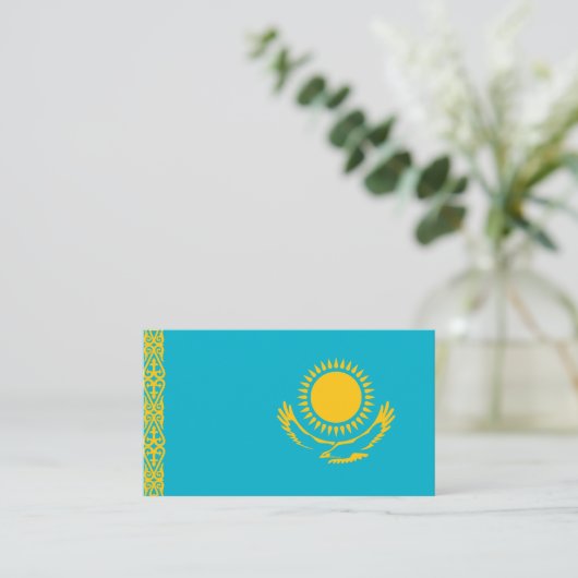 Carte De Visite Drapeau du Kazakhstan (Debout devant)