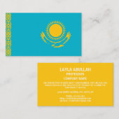 Carte De Visite Drapeau du Kazakhstan (Devant / Derrière)