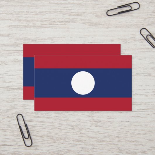Carte De Visite Drapeau du Laos (Devant/Arrière en situation)