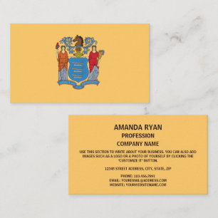 Carte De Visite Drapeau du New Jersey, Drapeau du New Jersey