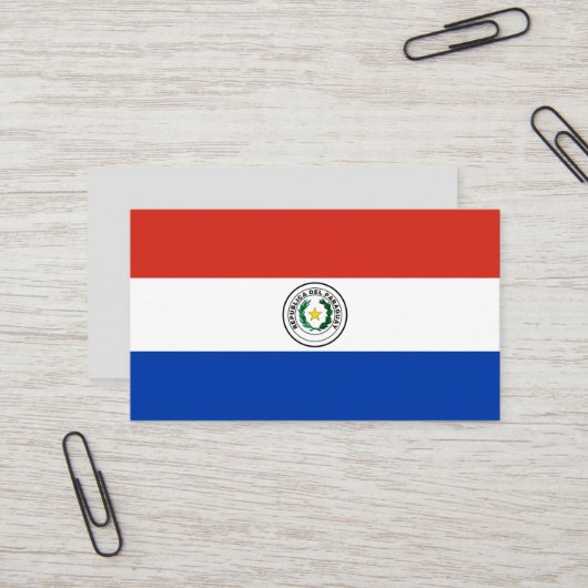 Carte De Visite Drapeau du Paraguay (Devant/Arrière en situation)
