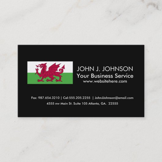 Carte De Visite Drapeau du Pays de Galles (Devant)
