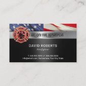 Carte De Visite Drapeau du pompier patriotique USA (Devant)