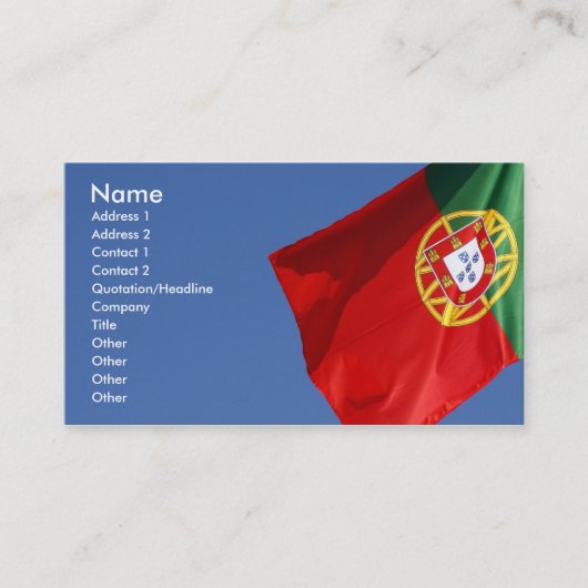 Carte De Visite Drapeau du Portugal (Devant)