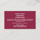 Carte De Visite Drapeau du Qatar (Dos)