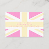 Carte De Visite Drapeau du Royaume-Uni jaune et rose / Union Jack (Dos)