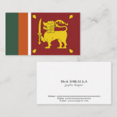 Carte De Visite Drapeau du Sri Lanka (Devant / Derrière)