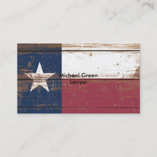 Carte De Visite Drapeau du Texas en bois ancien