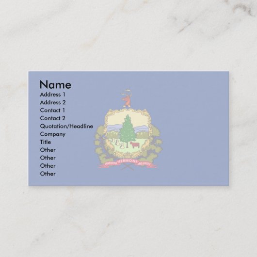 Carte De Visite Drapeau du Vermont (Devant)