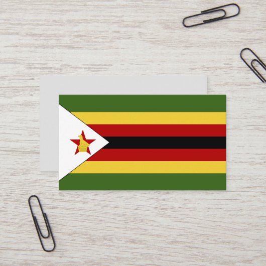 Carte De Visite drapeau du Zimbabwe (Devant/Arrière en situation)