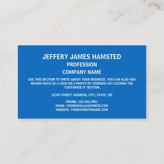 Carte De Visite Drapeau écossais, Drapeau écossais (Dos)